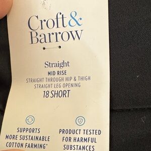 Croft & Barrow Black Straight Leg Jeans